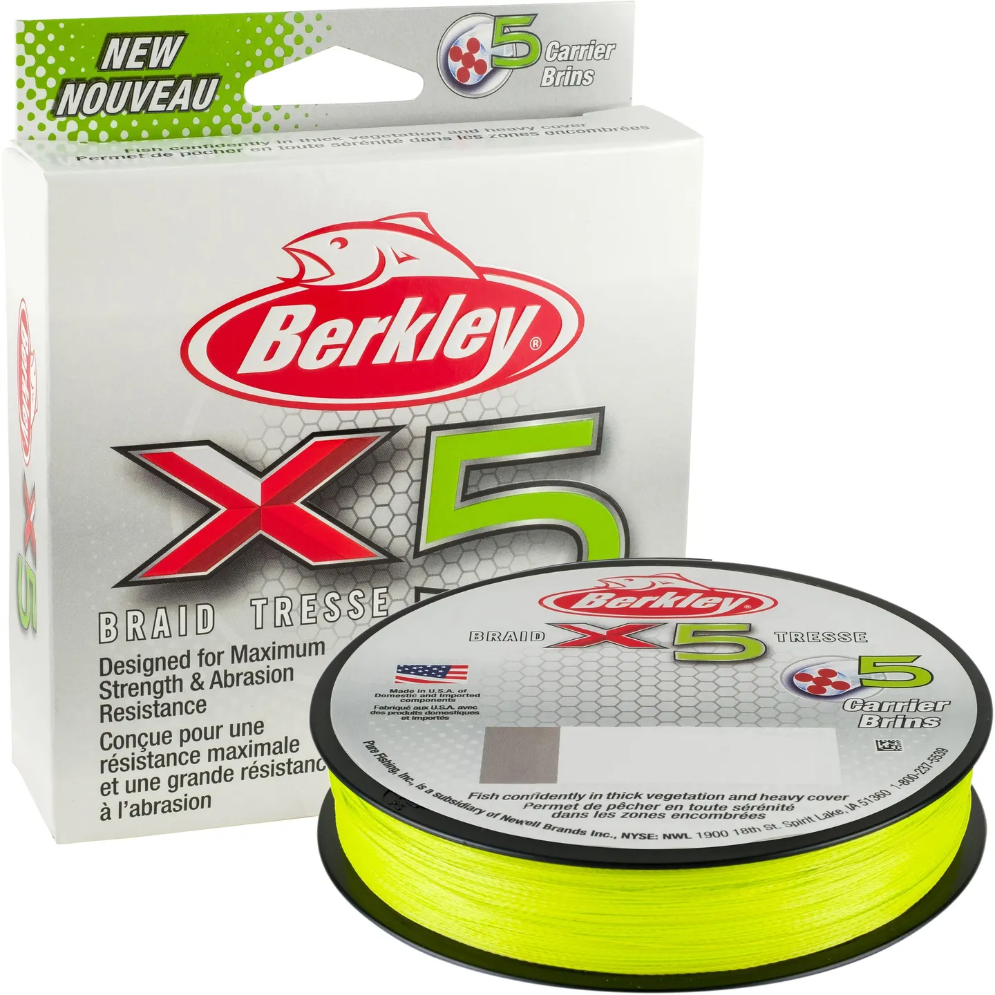 Berkley x5 Braid 0.25mm 27kg 150m Flame Green