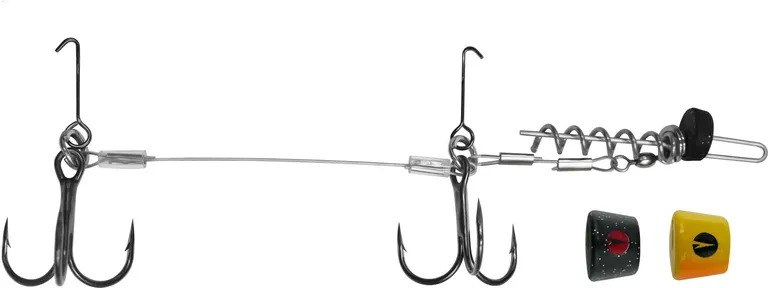 VMC Pike Rig Light Stinger 15–25g 2/0 49 Strand Steel Wire Coastal Black