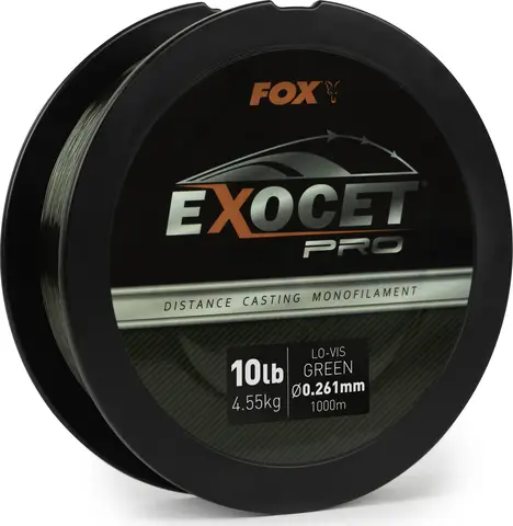 Fox Exocet Pro Monofilament Line 0.261mm 4.55kg 1000m Low Vis Green