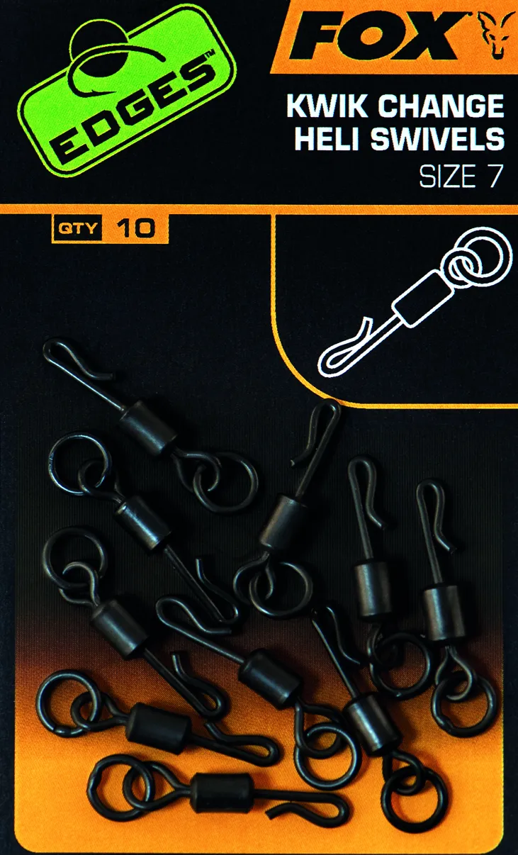 Fox Edges Kwik Change Heli Swivels Size 7 10pcs