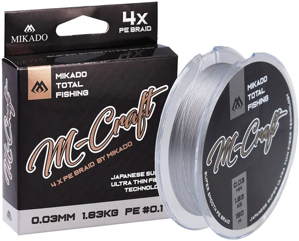 Mikado M-Craft Braid - 0.08mm, 4.51kg, 150m, Steel Gray