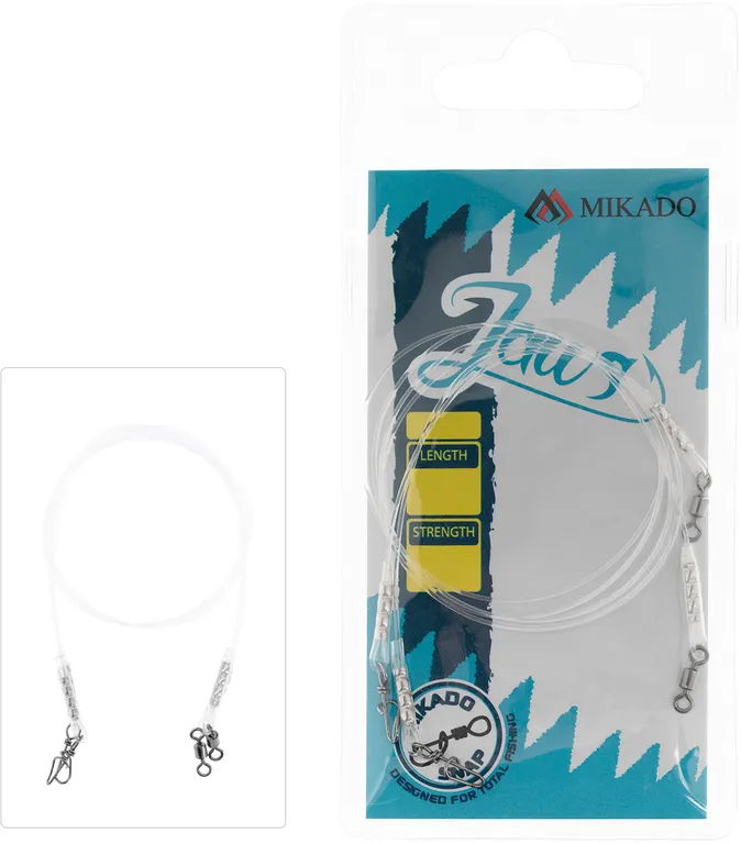Mikado FLUOROCARBON LEADER - JAWS SUPER STRONG - 2 pieces, 45cm
