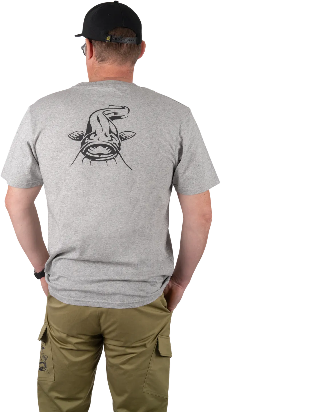 Black Cat Grey Marl T-Shirt XL