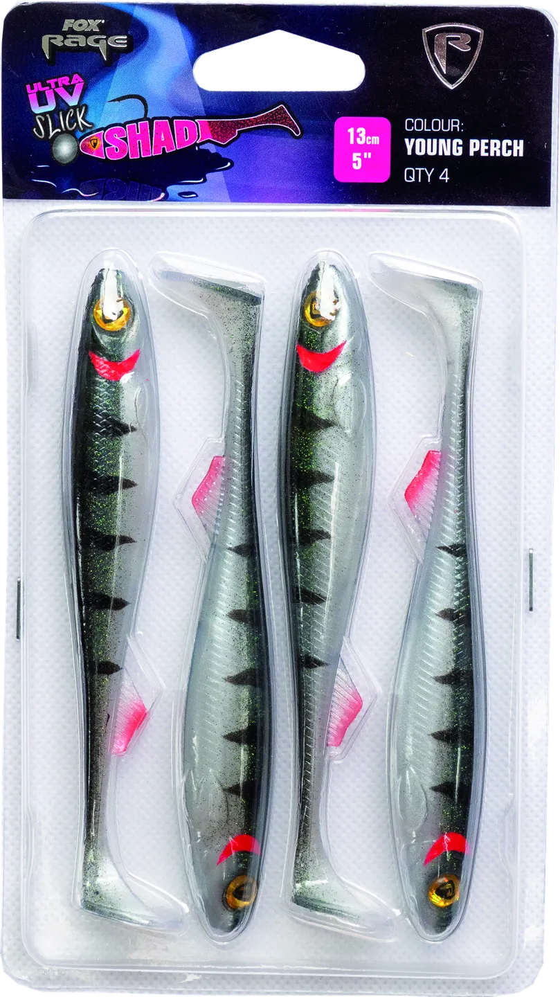Fox Rage Ultra UV Slick Shad 13cm UV Young Perch