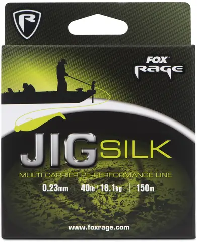 Fox Rage Jig Silk Geflochtene Schnur 0.23mm 18.1kg 120m Fluro Green