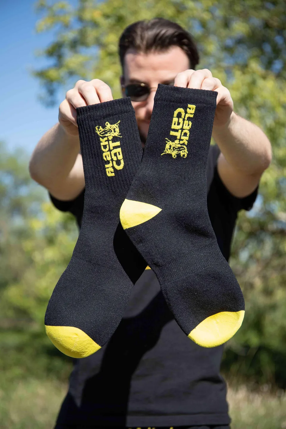 Black Cat Cat Shield Waterproof Angelsocken EU 39–43