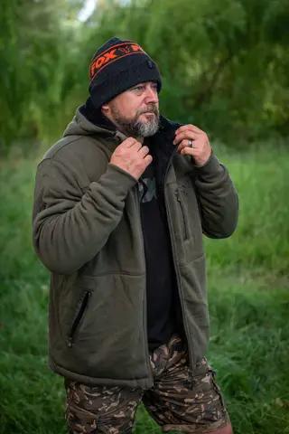 Fox Collection Sherpa Hoody Black/Orange L