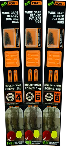 Fox Edges Wide Gape Beaked PVA Ready Rigs 11.3kg Size 4