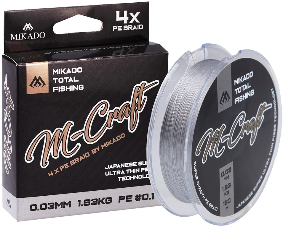 Mikado M-Craft Braid - 0.08mm, 4.51kg, 150m, Steel Gray