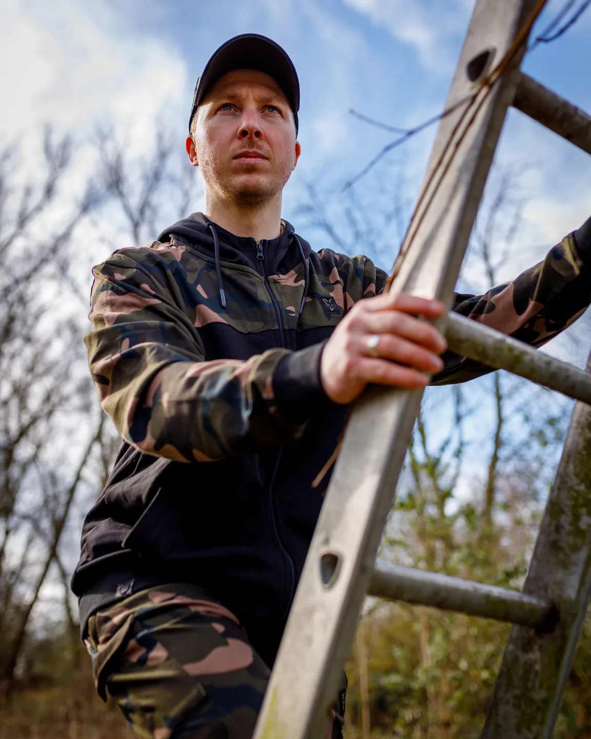 Fox LW Black/Camo Split Zip Hoody S