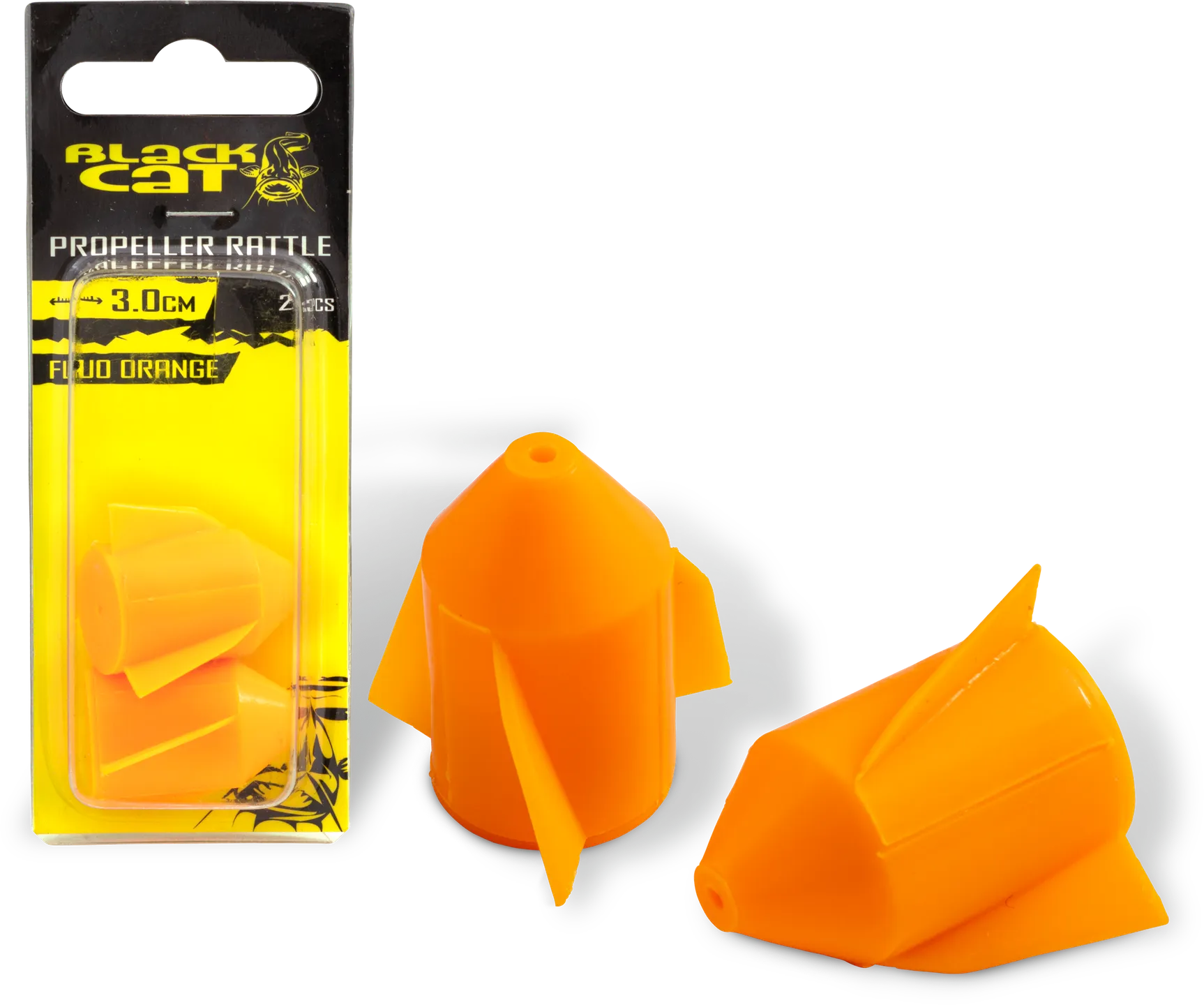 Black Cat Propeller Rattles 3cm Fluo Orange