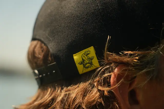 Black Cat Black Flat Peak Cap 50% Polyester / 50% Cotton