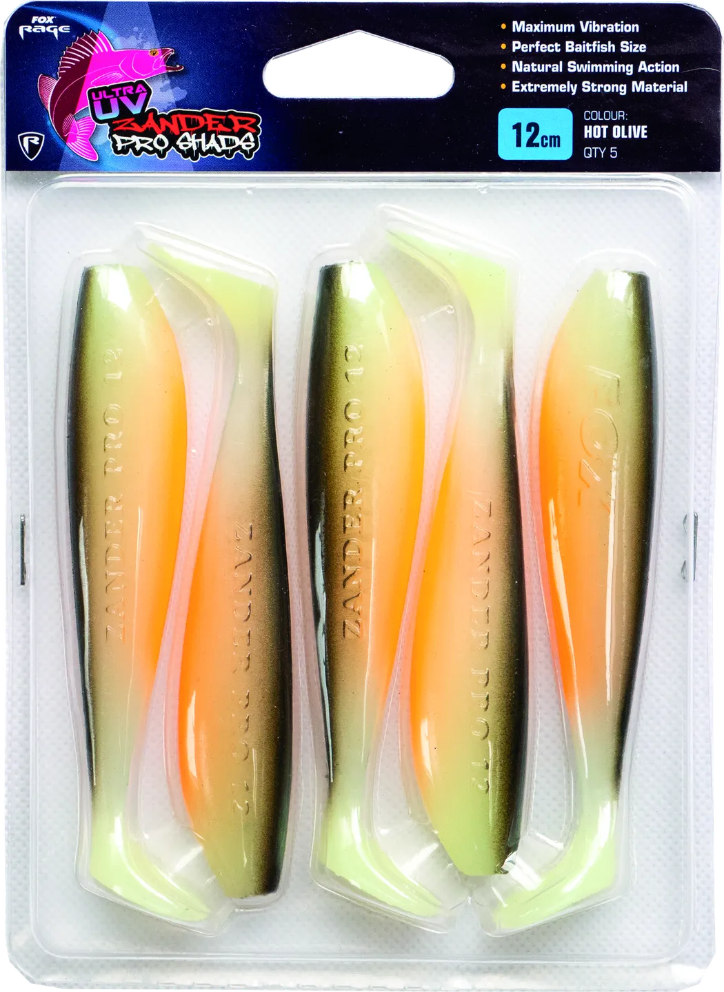 Fox Rage Ultra UV Zander Pro Shad 10cm Hot Olive