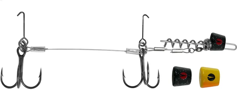 VMC Pike Rig Light Stinger 15–25g 2/0 49 Strand Steel Wire Coastal Black