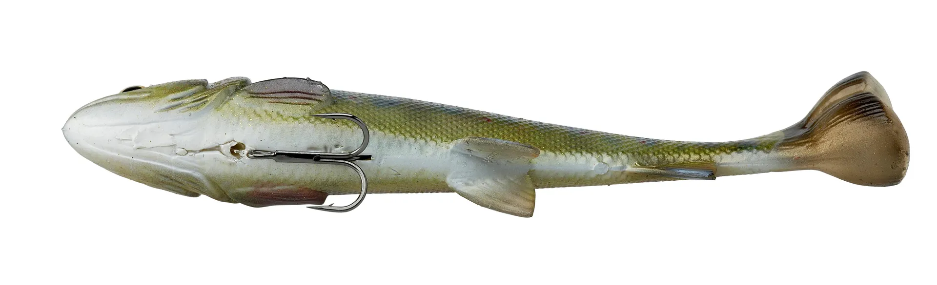 Savage Gear 4D Line Thru Pulse Tail Trout - 20cm, 102g, Green Silver, Slow Sinking