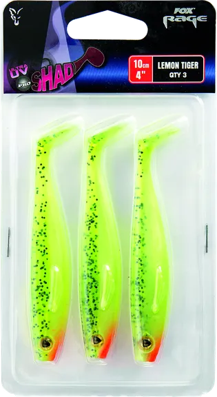 Fox Rage Pro Shad Single Colour Packs 18cm UV Lemontiger