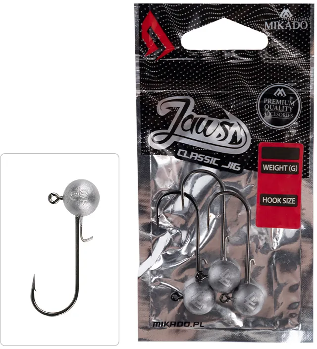 Mikado Jaws Classic Jig Heads 10g 3/0 Black nickel