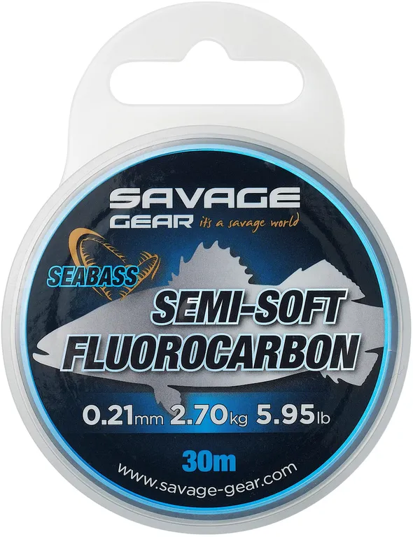 Savage Gear Semi-Soft Fluorocarbon Seabass 0.25mm 3.66kg 30m Clear