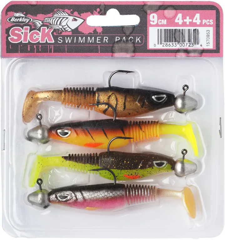 Berkley Sick Swimmer Pack 4 9cm 10g Pre-rigged Bismuth