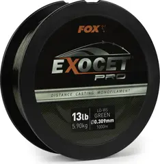 Fox Exocet Pro Monofilament Line 0.309mm 5.9kg 1000m Low Vis Green