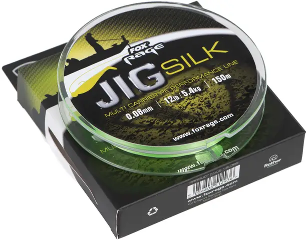 Fox Rage Jig Silk Geflochtene Schnur 0.08mm 5.4kg 120m Fluro Green
