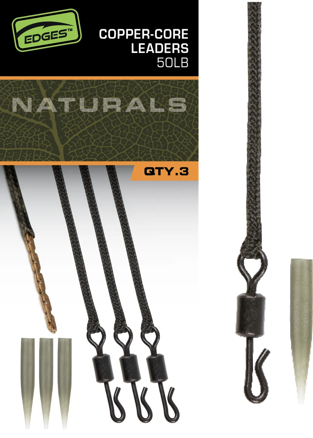 Fox Edges Naturals Copper Core Leaders 7 75cm 3pcs