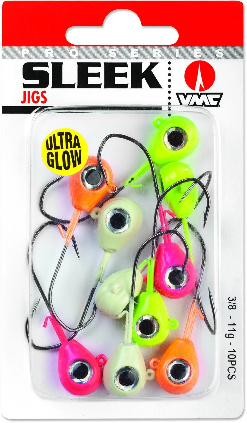 VMC 7158 Sleek Jig 14g 3/0 Assorted Glow