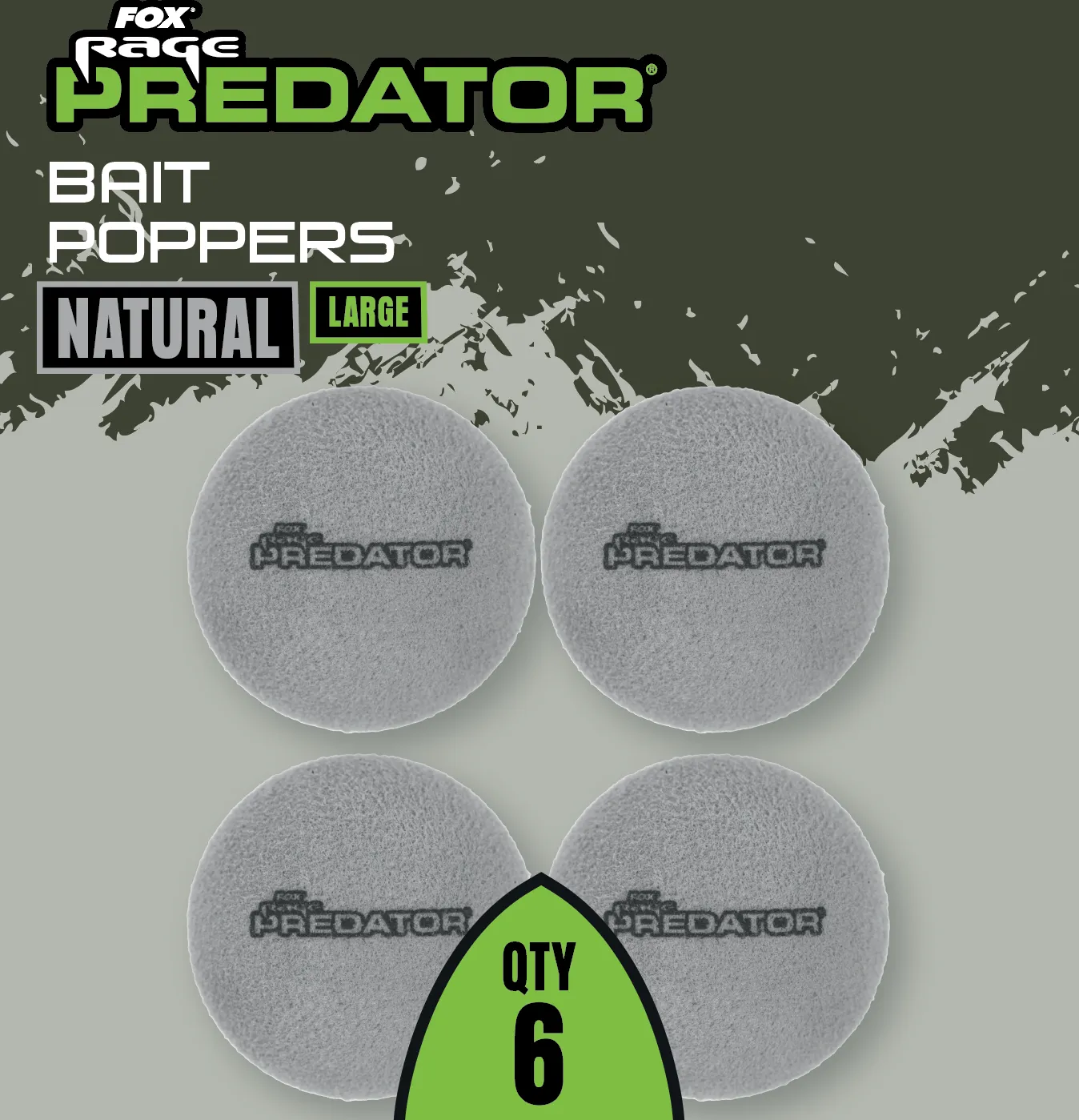 Fox Rage Predator Bait Poppers Natural Grey