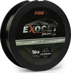 Fox Exocet Pro Monofilament Line 0.331mm 7.27kg 1000m Low Vis Green