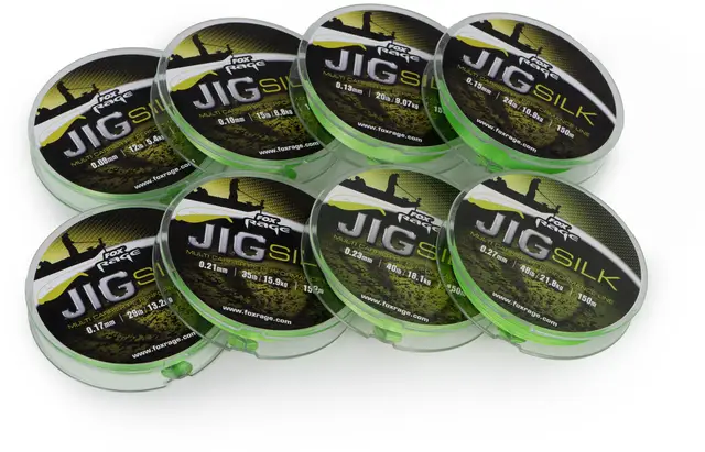 Fox Rage Jig Silk Geflochtene Schnur 0.21mm 15.9kg 120m Fluro Green