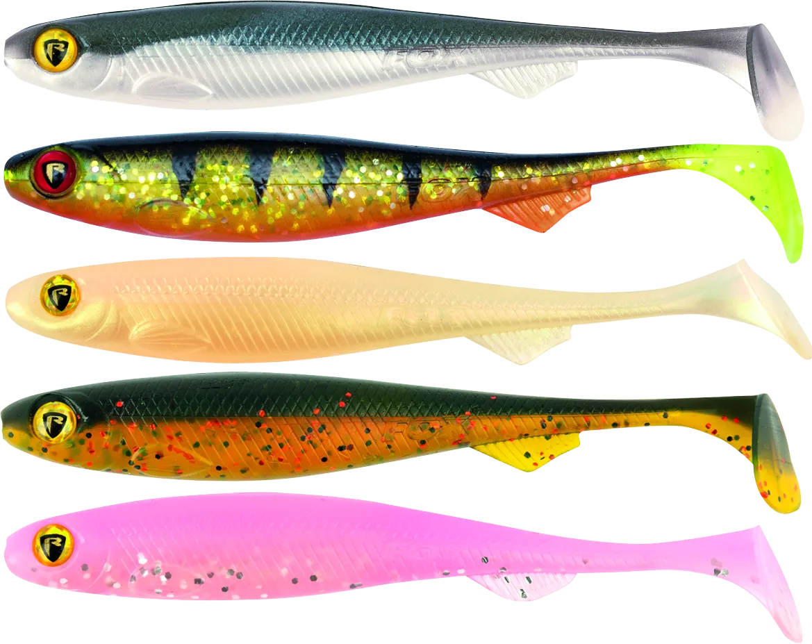 Fox Rage Ultra UV Mixed Colour Lure Packs 5 7cm Slick Shad