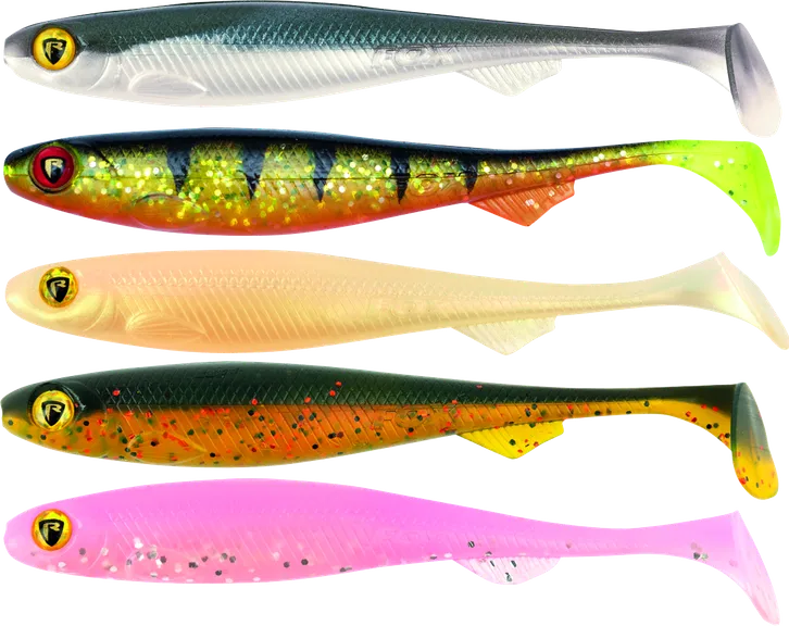 Fox Rage Ultra UV Mixed Colour Lure Packs 5 9cm Slick Shad