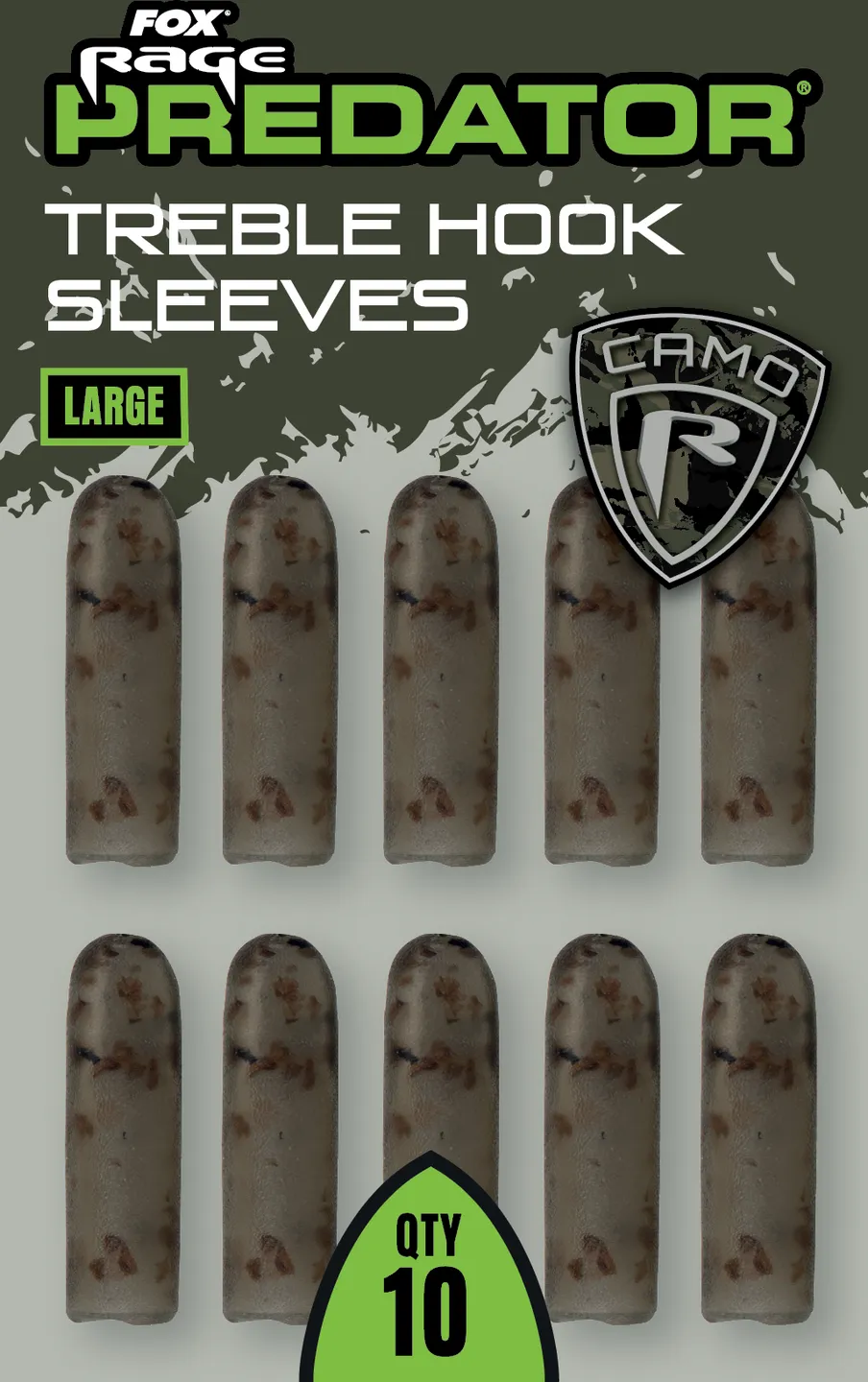Fox Rage Predator Camo Treble Hook Sleeves 10 Medium