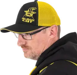 Black Cat Black and Yellow Trucker Cap