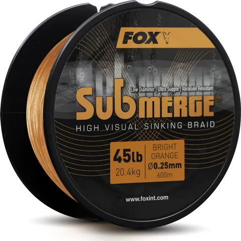 Fox Submerge Orange Sinking Braid 0.25mm 20.4kg 600m