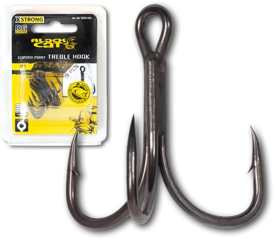 Black Cat Curved Point Treble Hook DG Hooks #2/0 5pcs