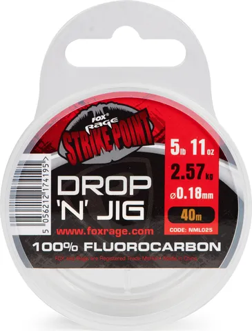 Fox Rage Strike Point Drop N Jig Fluorocarbon Line 0.22mm 3.5kg 40m