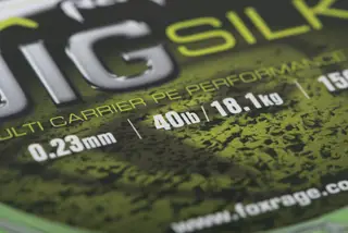 Fox Rage Jig Silk Geflochtene Schnur 0.23mm 18.1kg 120m Fluro Green