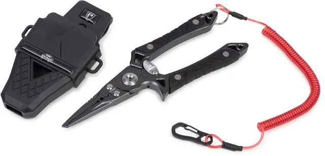Fox Rage Belt Pliers 18.4cm Tungsten Carbide Side Cutters Serrated 420 Stainless Steel