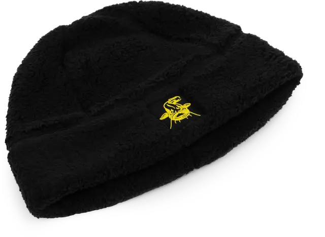 Black Cat Fleece Beanie Hat Black Polyester