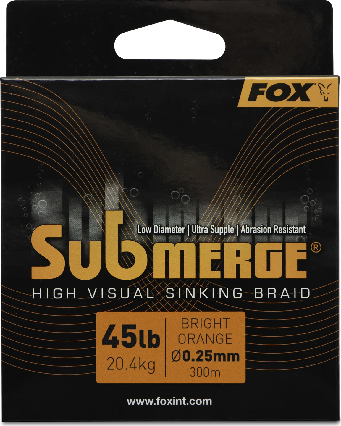 Fox Submerge Orange Sinking Braid 0.25mm 20.4kg 300m
