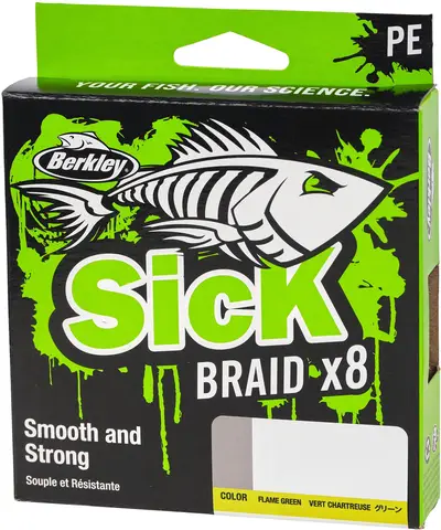 Berkley Sick Braid 150m 23.6kg 0.23mm 8 Flame Green