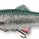 Savage Gear 4D Line Thru Pulse Tail Trout - 20cm, 102g, Green Silver, Slow Sinking
