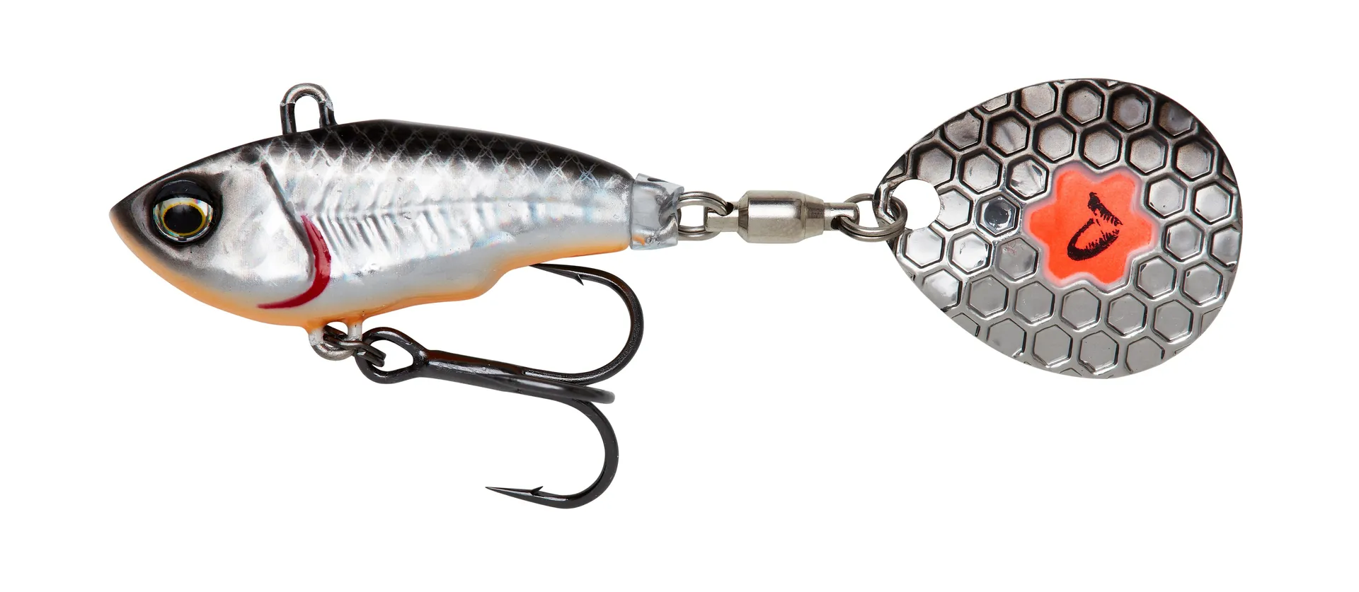 Savage Gear Fat Tail Spin - 8cm, 24g, Dirty Silver