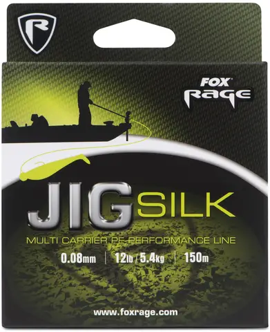 Fox Rage Jig Silk Geflochtene Schnur 0.08mm 5.4kg 120m Fluro Green
