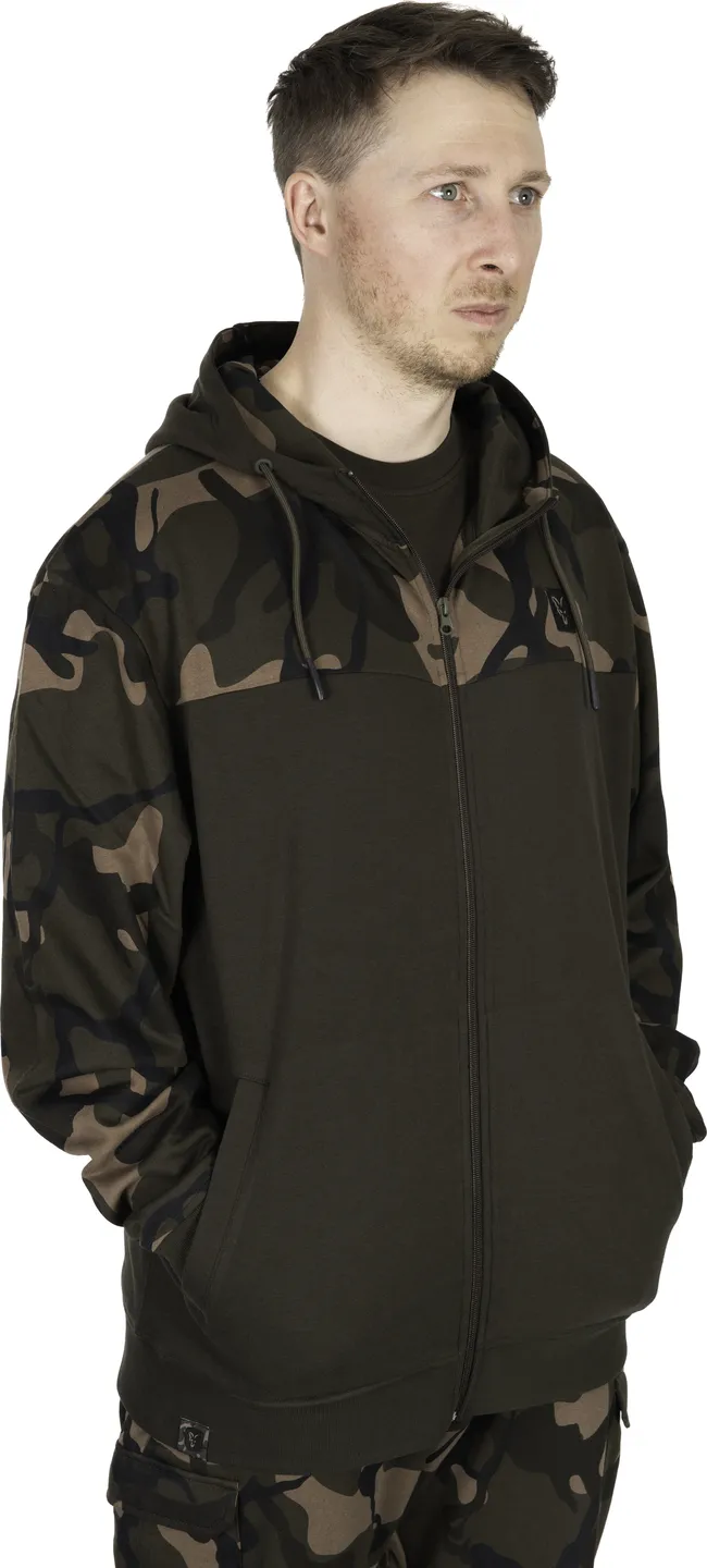 Fox LW Khaki Camo Split Zip Hoody 2XL