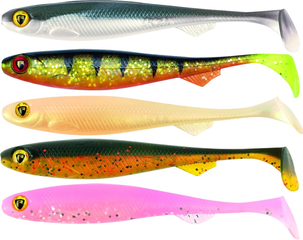 Fox Rage Ultra UV Mixed Colour Lure Packs 5 7cm Slick Shad
