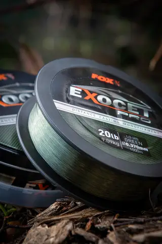 Fox Exocet Pro Monofilament Line 0.37mm 9.09kg 1000m Low Vis Green