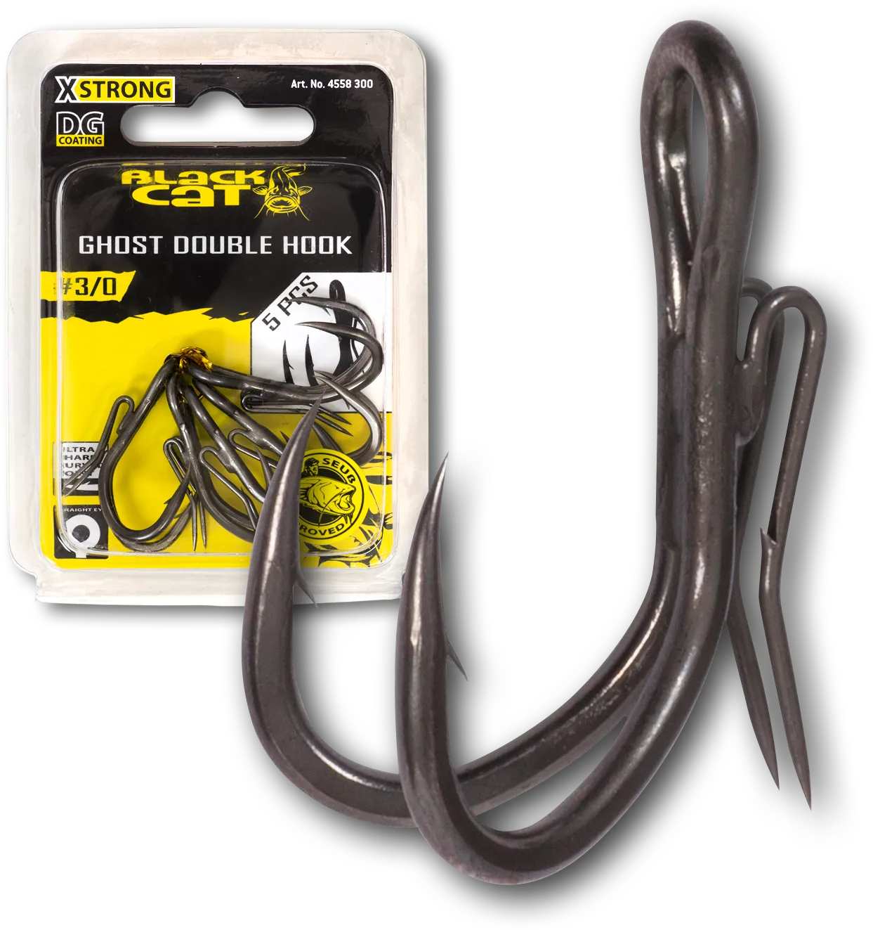 Black Cat Ghost Double Hook #3/0 5pcs DG