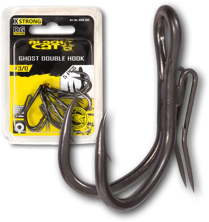Black Cat Ghost Double Hook #6/0 5pcs DG